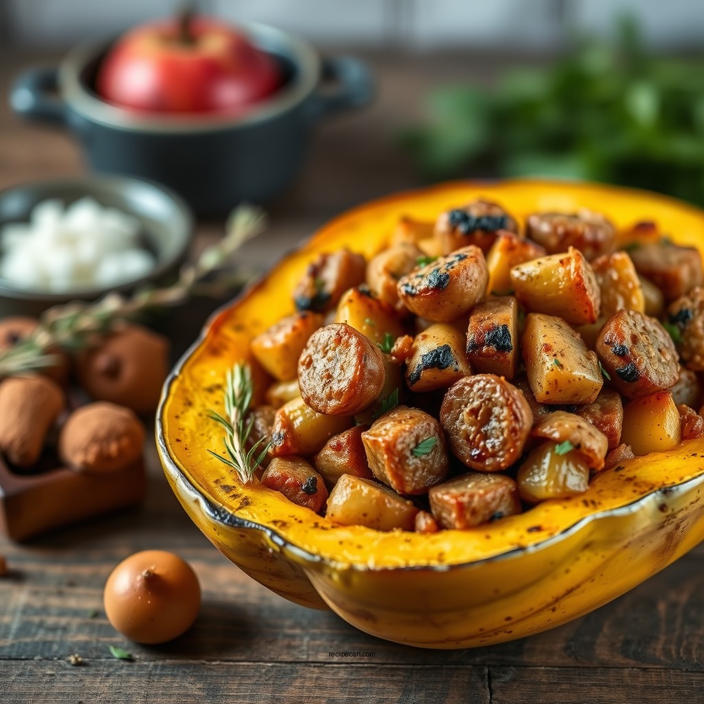 Savory Sausage and Apple Stuffing - stuffed butternut squash recipes