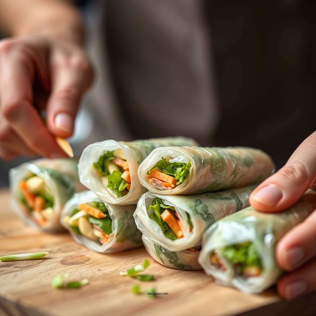 Assembling Your Summer Rolls - summer roll recipe