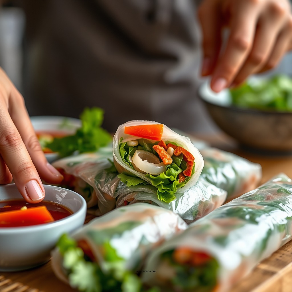 Rolling Your Summer Rolls - summer rolls recipe