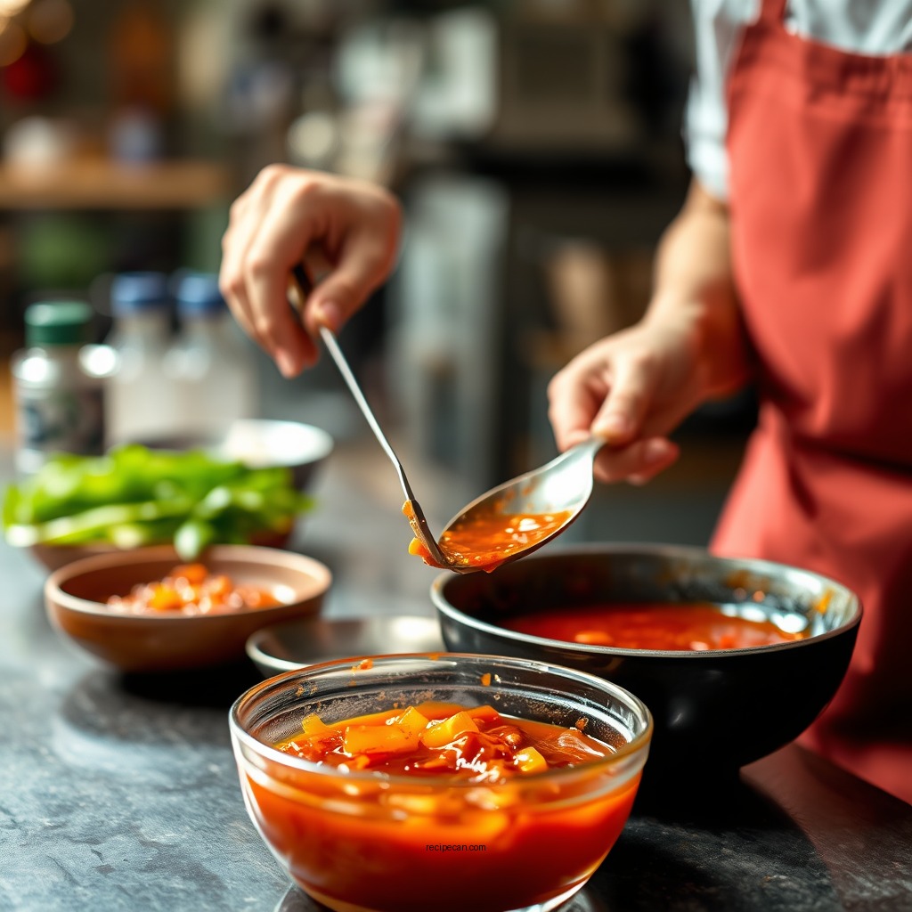 Preparing the Base - sweet chili sauce recipe
