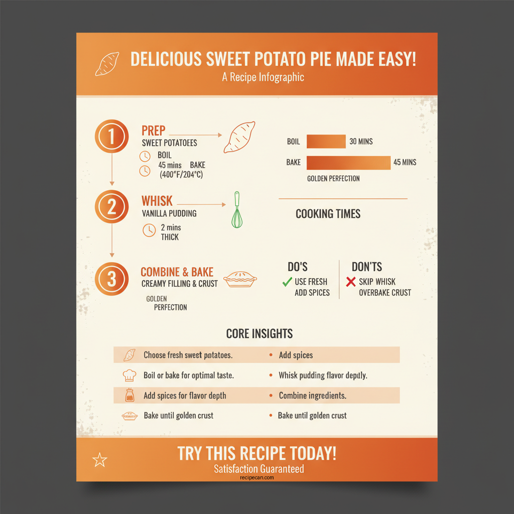 sweet potato pie recipe with vanilla pudding - Data Infographic and Statistics