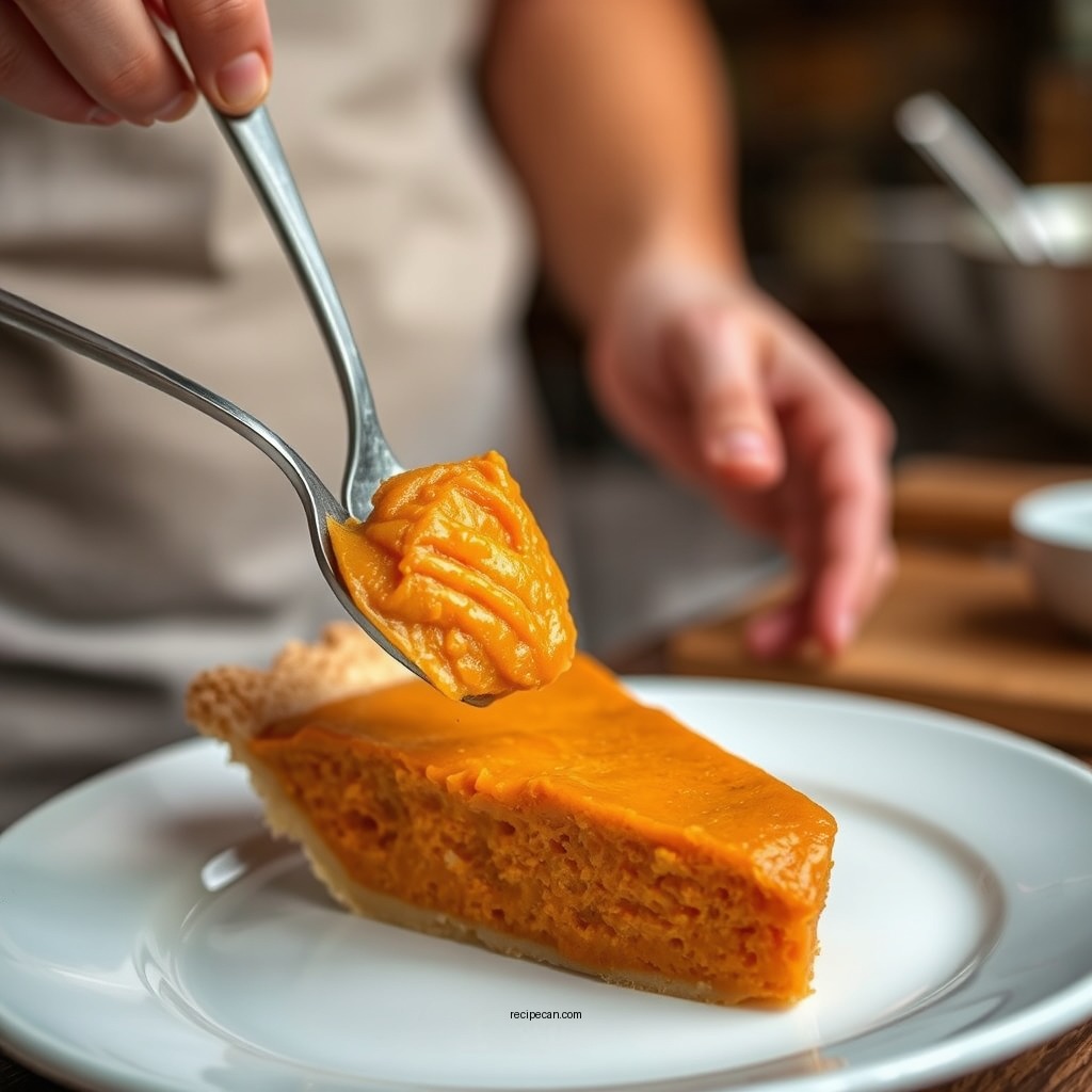 Making the Pie Filling - sweet potatoe pie recipe