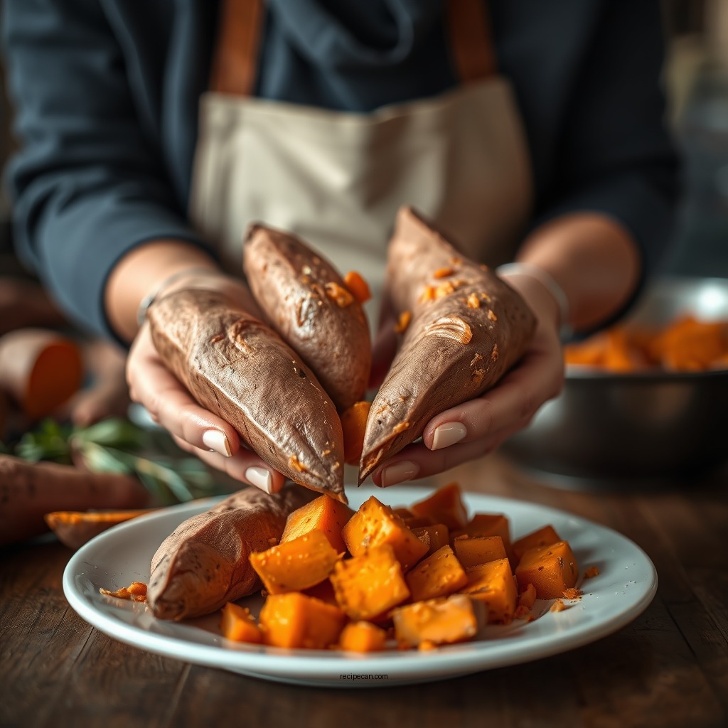 Preparing the Sweet Potatoes - sweet potatoe pie recipe