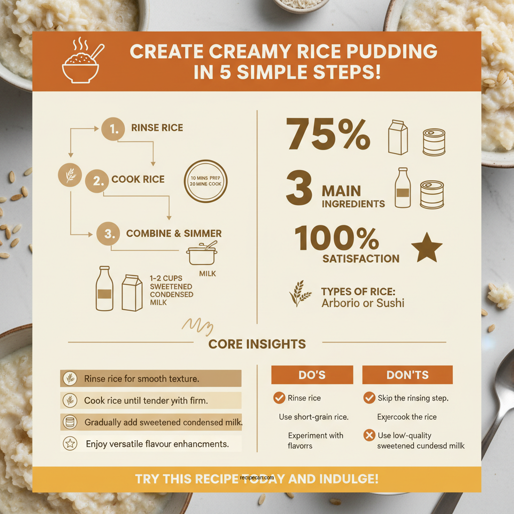 sweetened condensed milk rice pudding recipe - Data Infographic and Statistics
