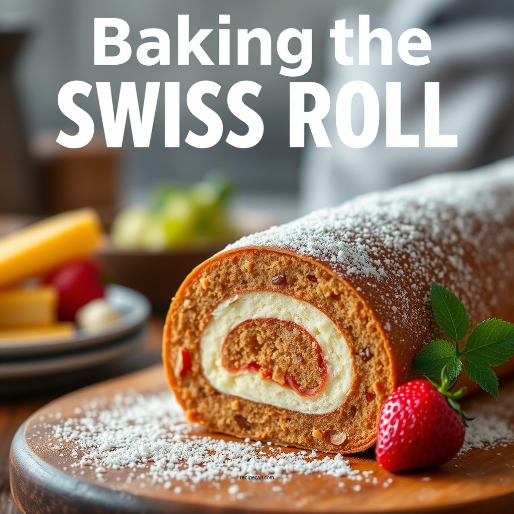 Baking the Swiss Roll - swiss roll cake recipe