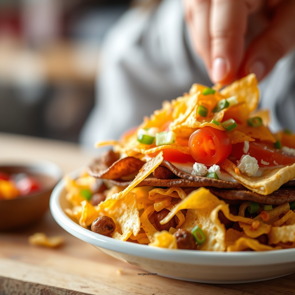 Layering Your Taco Salad - taco salad with fritos recipe