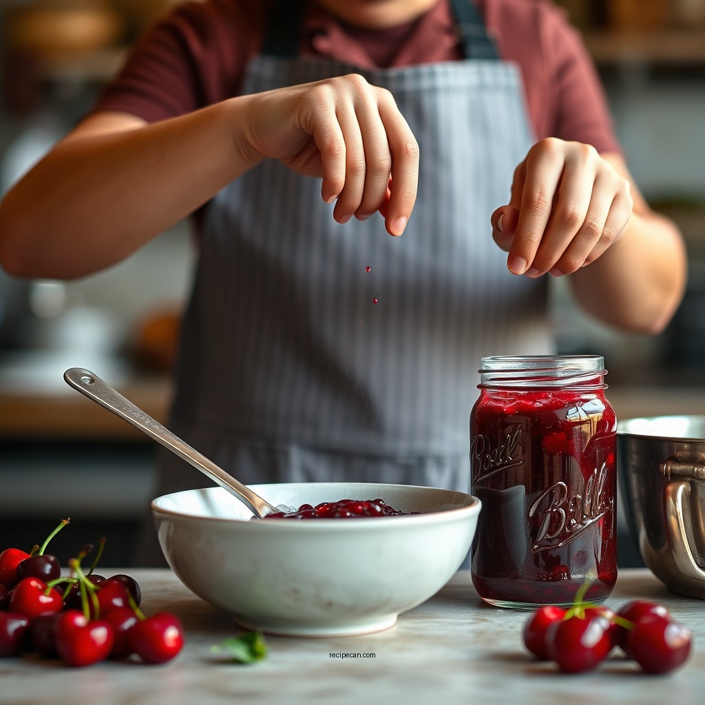 Step-by-Step Preparation - tart cherry jam recipe