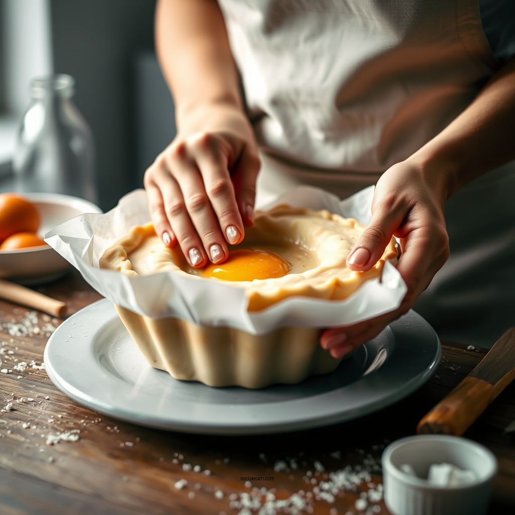 Preparing the Pastry Base - tart egg recipe