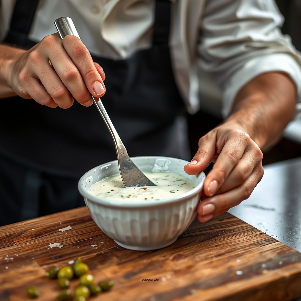 Step-by-Step Preparation - tartar sauce recipe capers