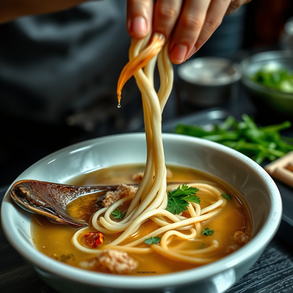 Preparing the Tendons - tendon soup recipe