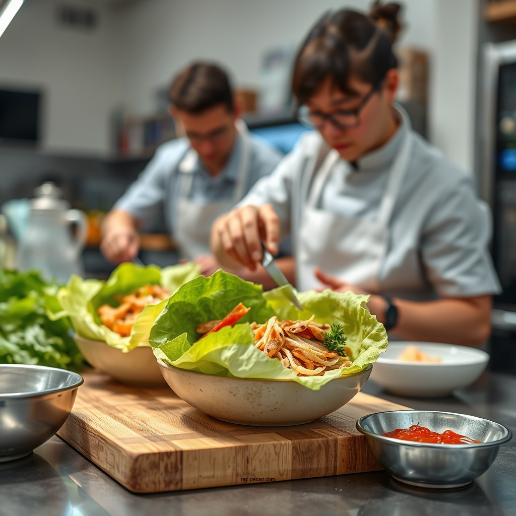 Preparing the Chicken Filling - thai chicken lettuce wraps recipe