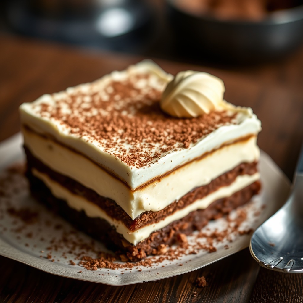 Making the Tiramisu Layer - tiramisu brownies recipe