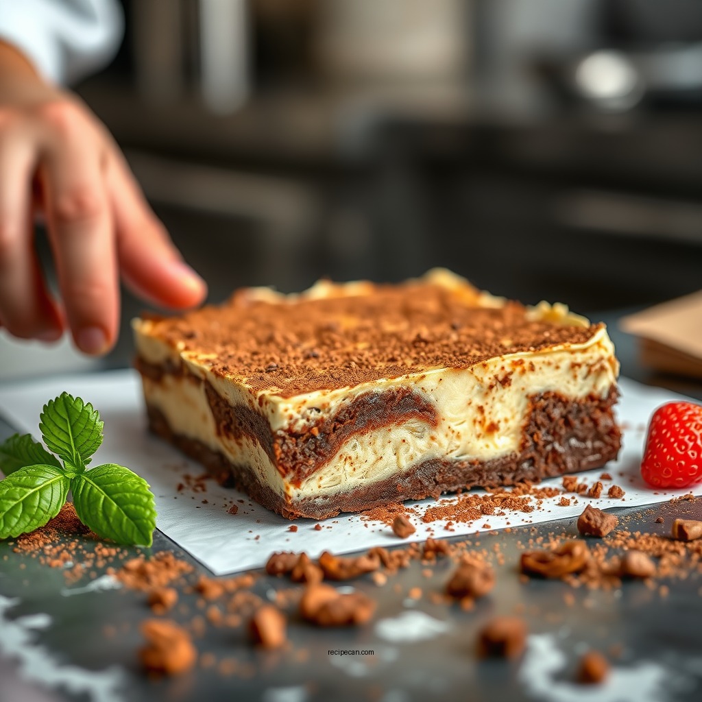 Preparing the Brownie Base - tiramisu brownies recipe