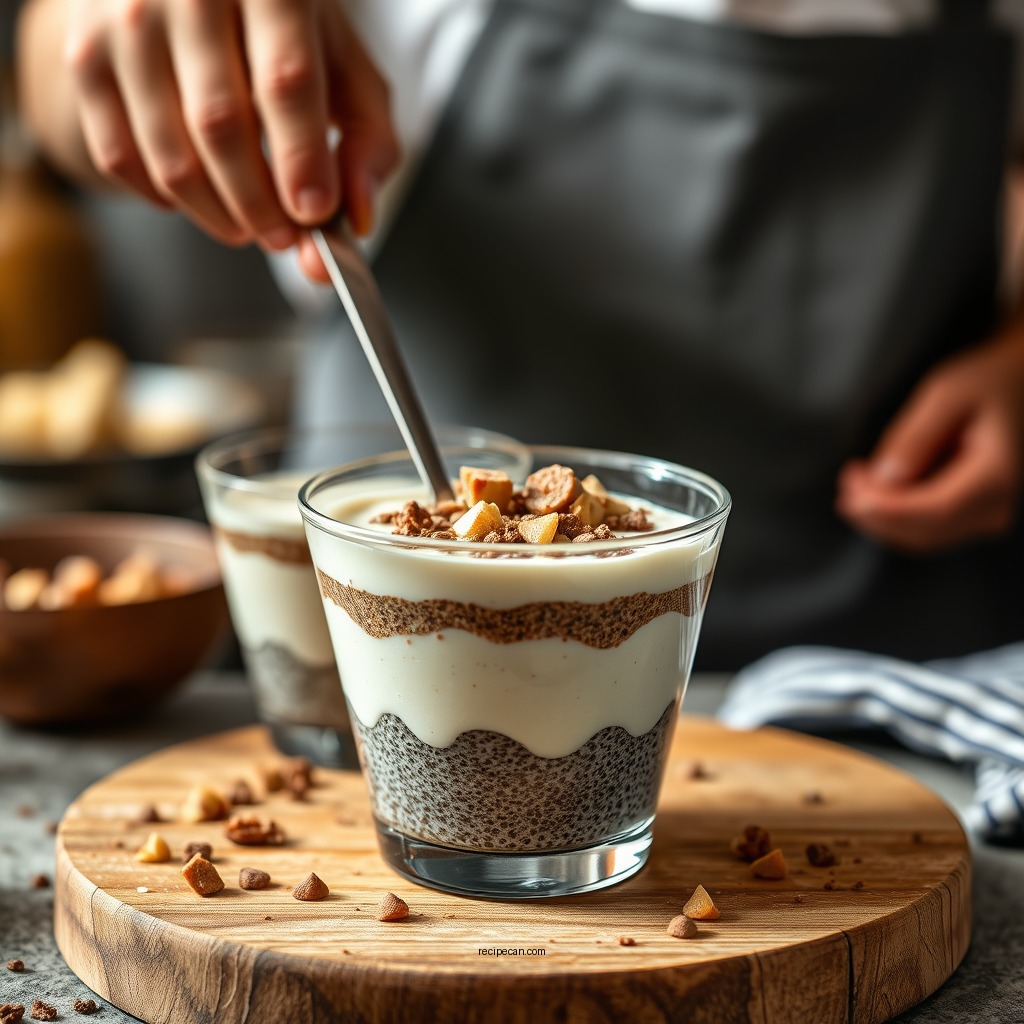 Preparing the Chia Pudding Base - tiramisu chia pudding recipe