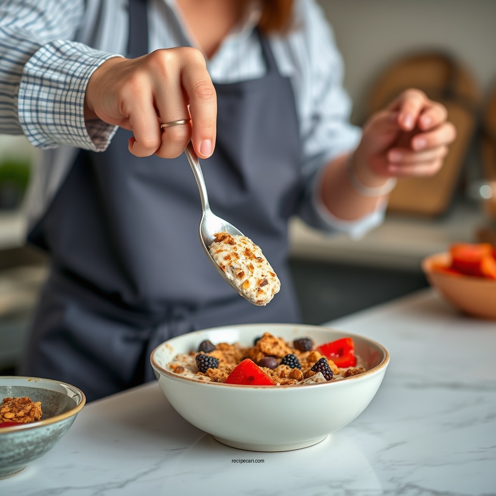 Step-by-Step Preparation - tiramisu overnight oats recipe