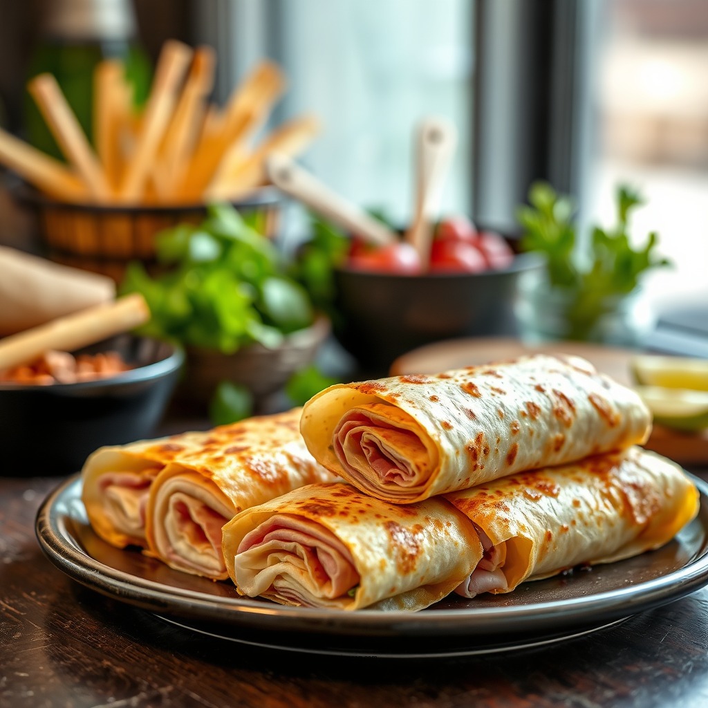 Classic Ham and Cheese Roll-Ups - tortilla roll up recipes