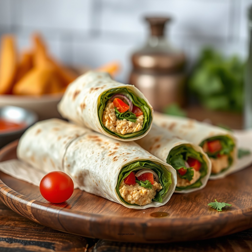 Veggie and Hummus Roll-Ups - tortilla roll up recipes