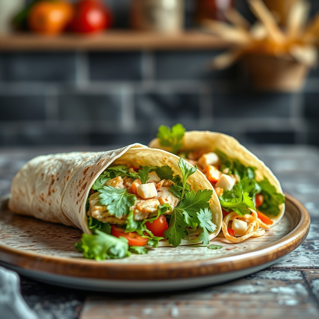 Easy Chicken Caesar Wrap - tortilla sandwich wrap recipes