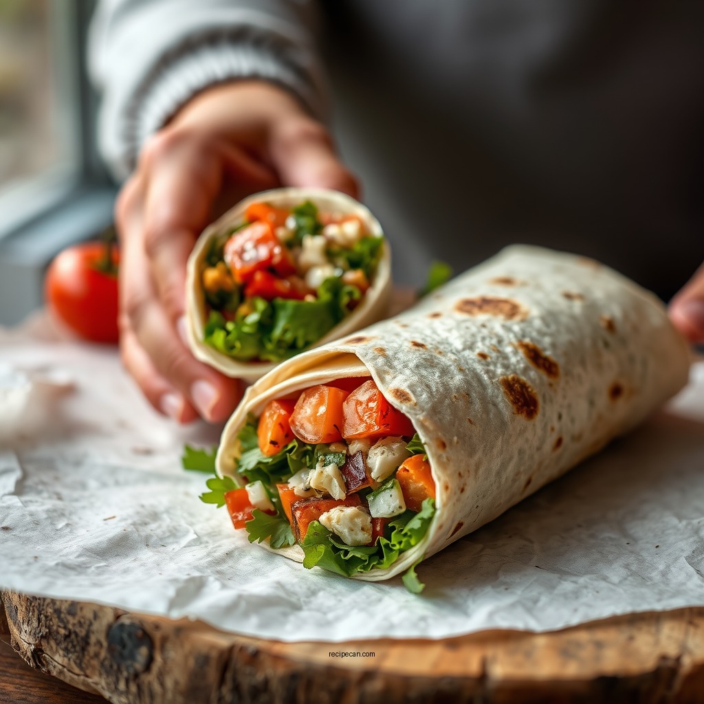 Vegetarian Mediterranean Wrap - tortilla wrap recipes