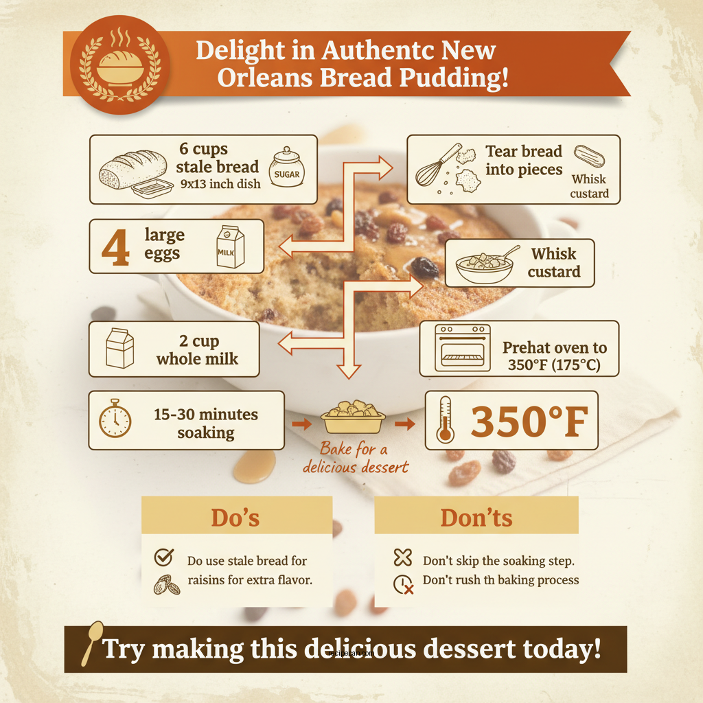 traditional new orleans bread pudding recipe - Data Infographic and Statistics