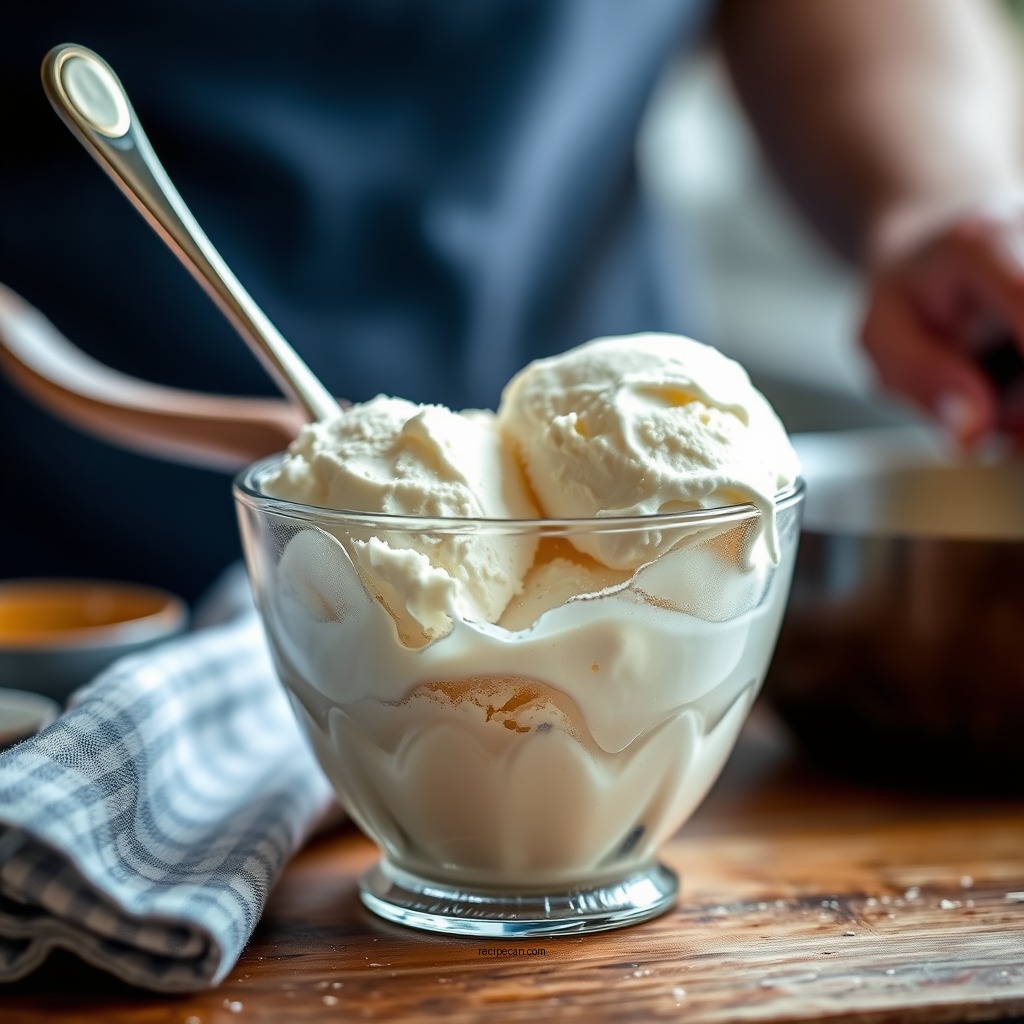 Chilling the Mixture - tres leches ice cream recipe