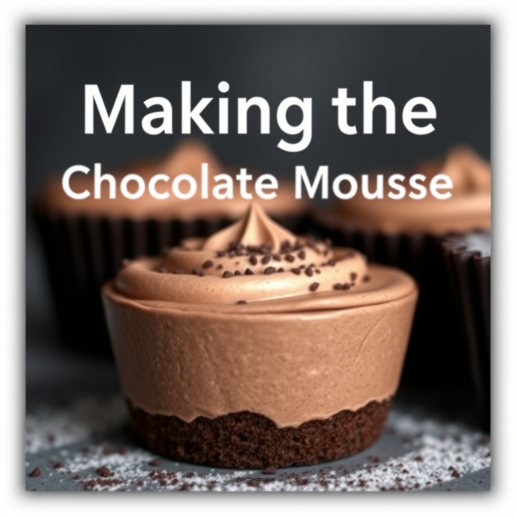 Making the Chocolate Mousses - triple chocolate mousse cake recipe