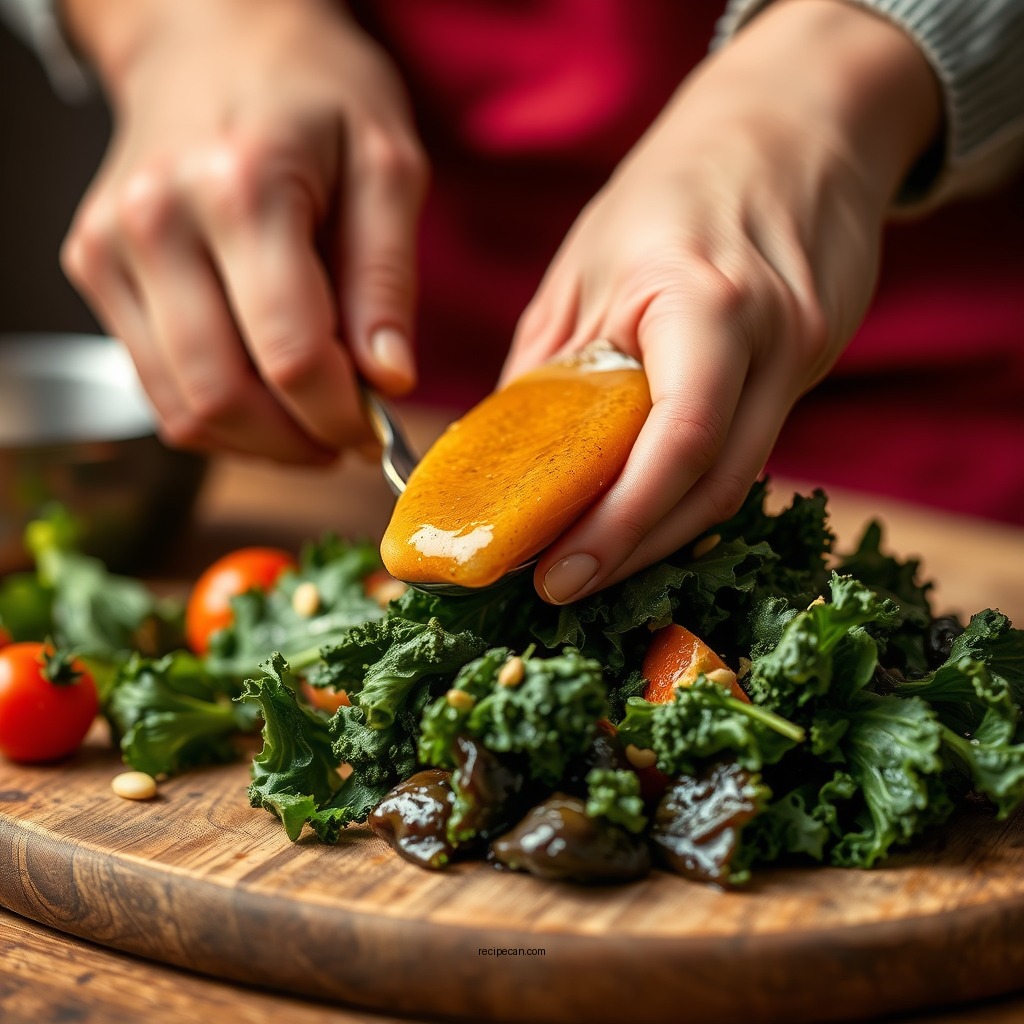 Making the Dressing - true food kitchen kale salad recipe