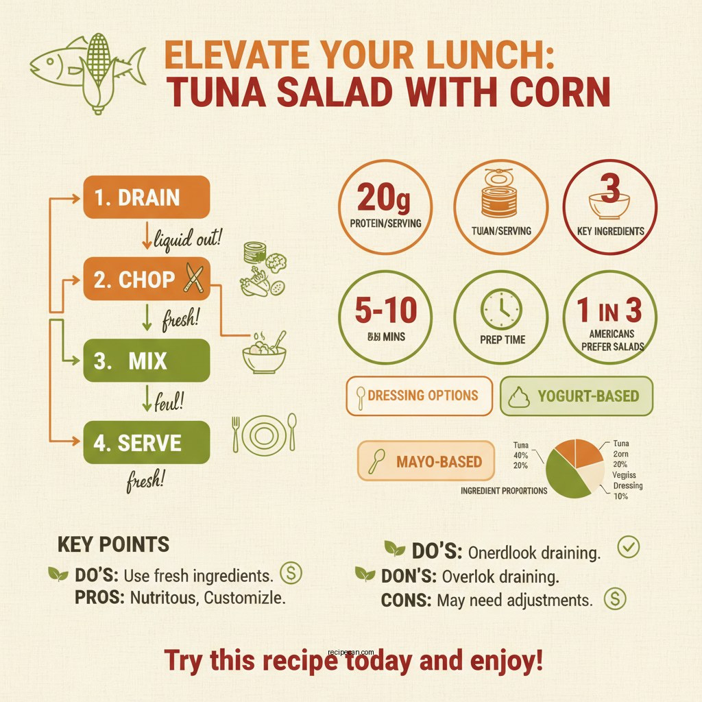 tuna salad recipe with corn - Data Infographic and Statistics