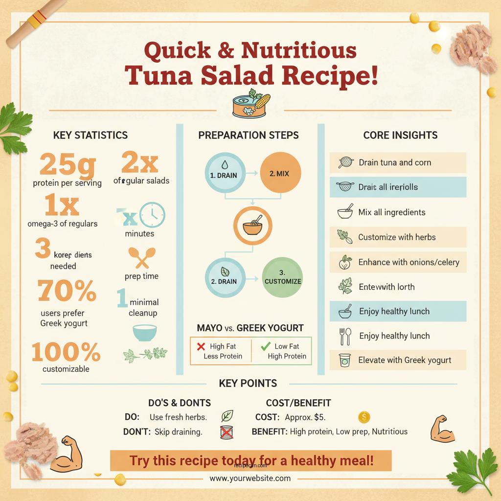 tuna salad with corn recipe - Data Infographic and Statistics