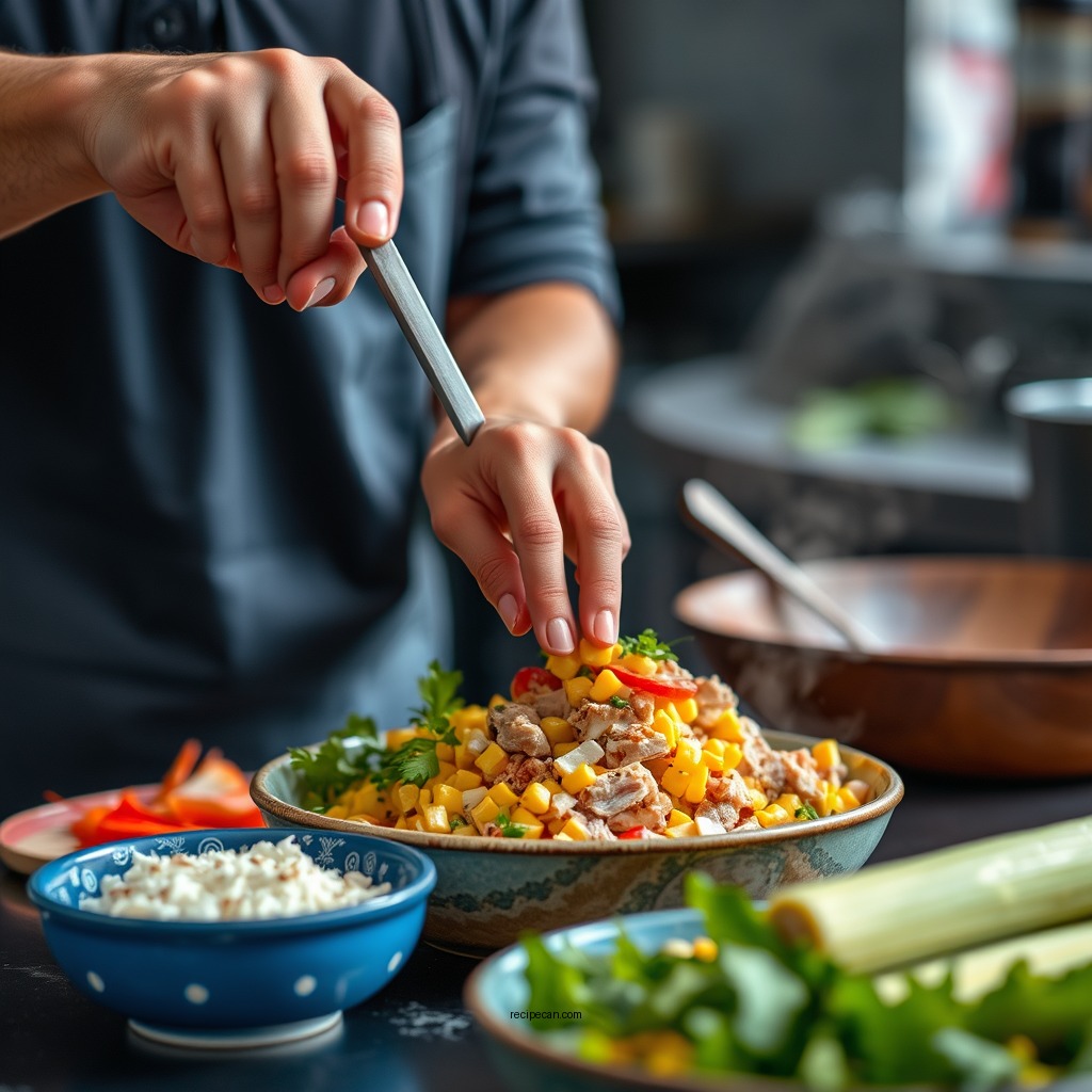 Preparation Steps - tuna salad with corn recipe