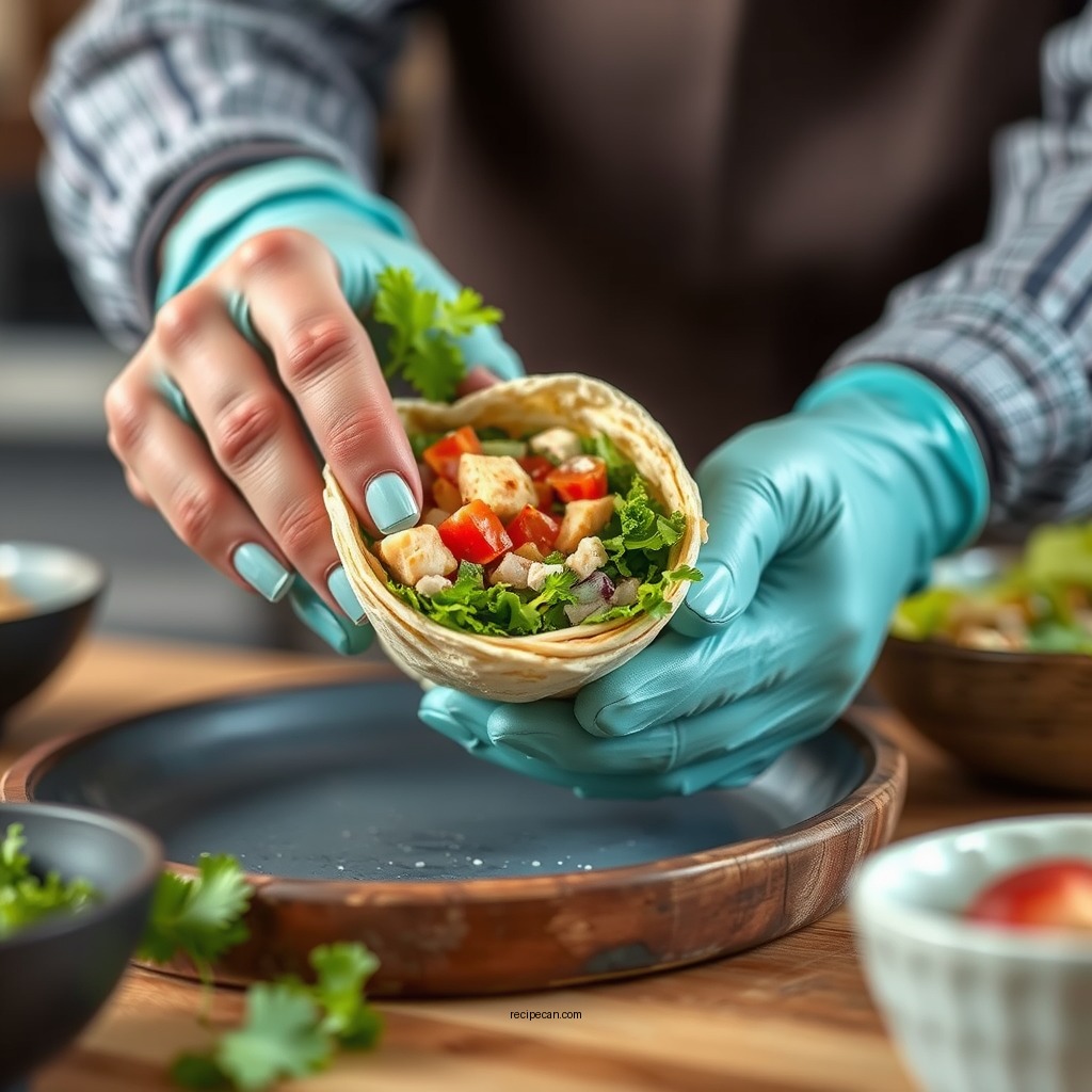 Preparing the Filling - turkey wrap recipe