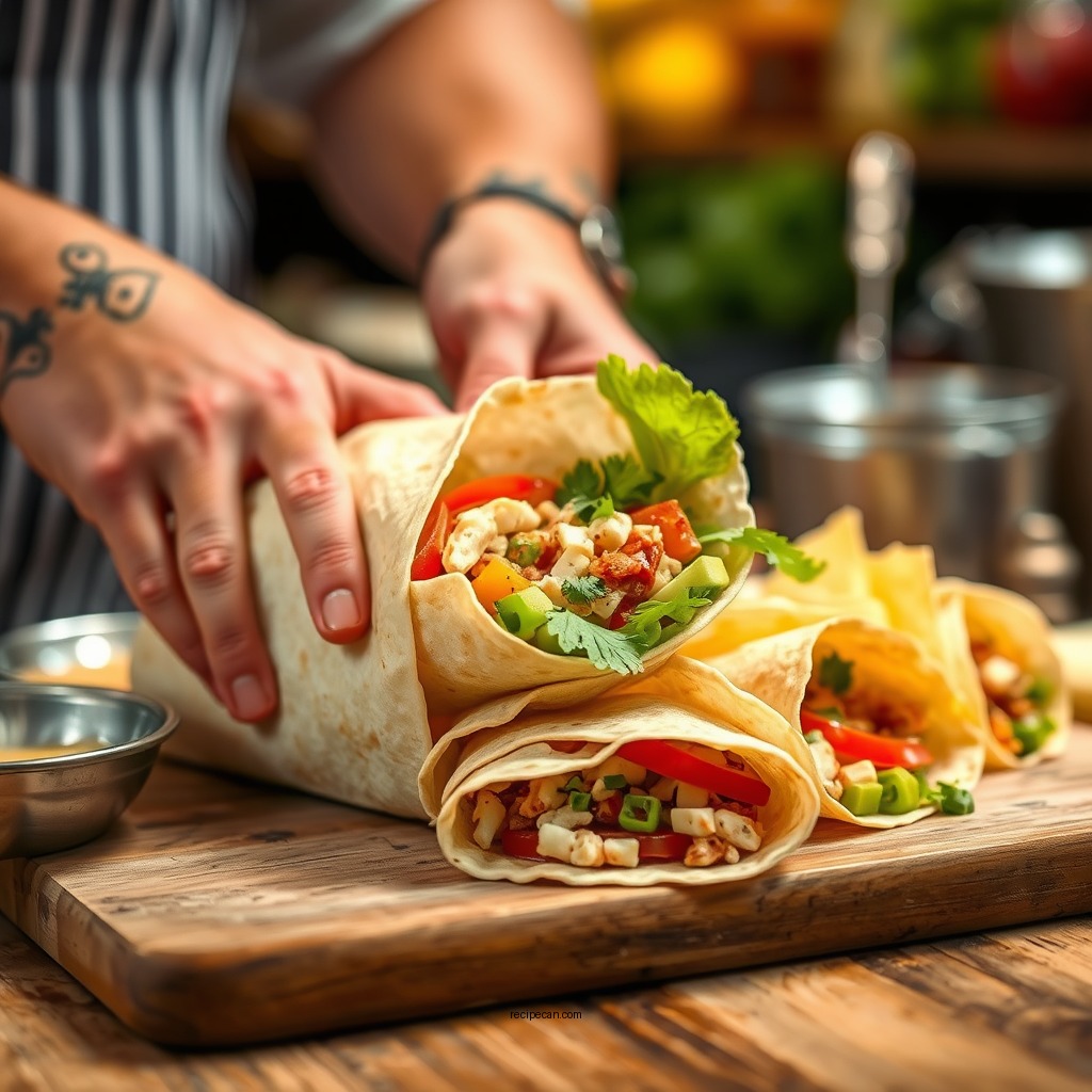 Preparing the Fillings - turkey wraps recipe