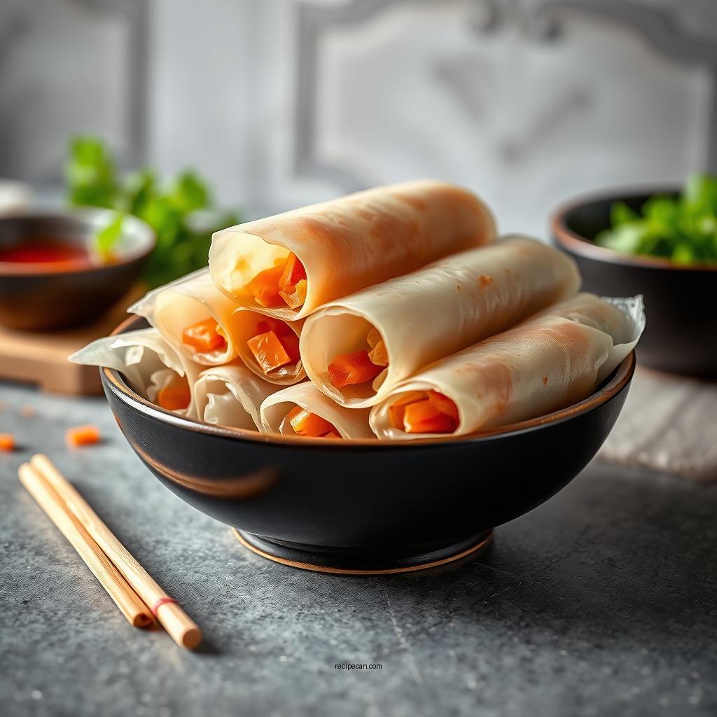 Assembling the Spring Rolls - uncooked spring rolls recipe