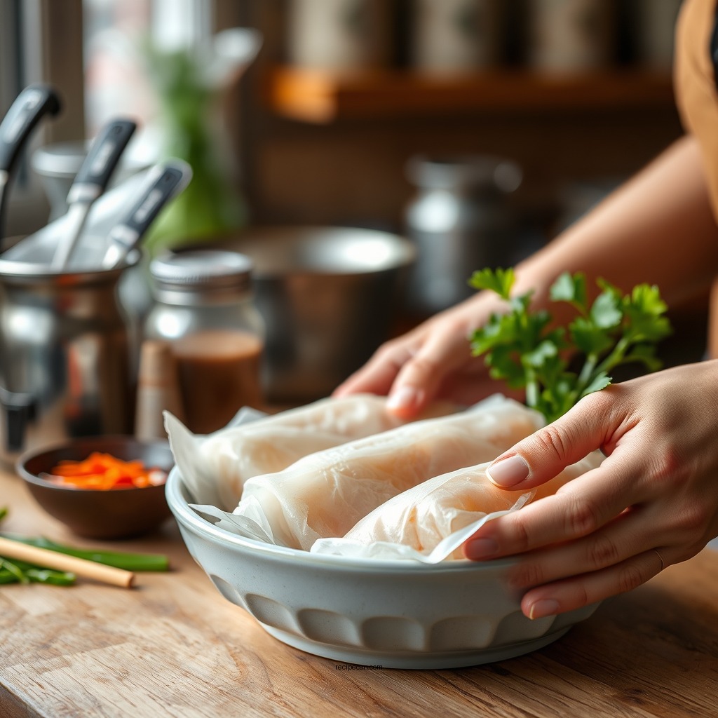 Preparation of Ingredients - uncooked spring rolls recipe