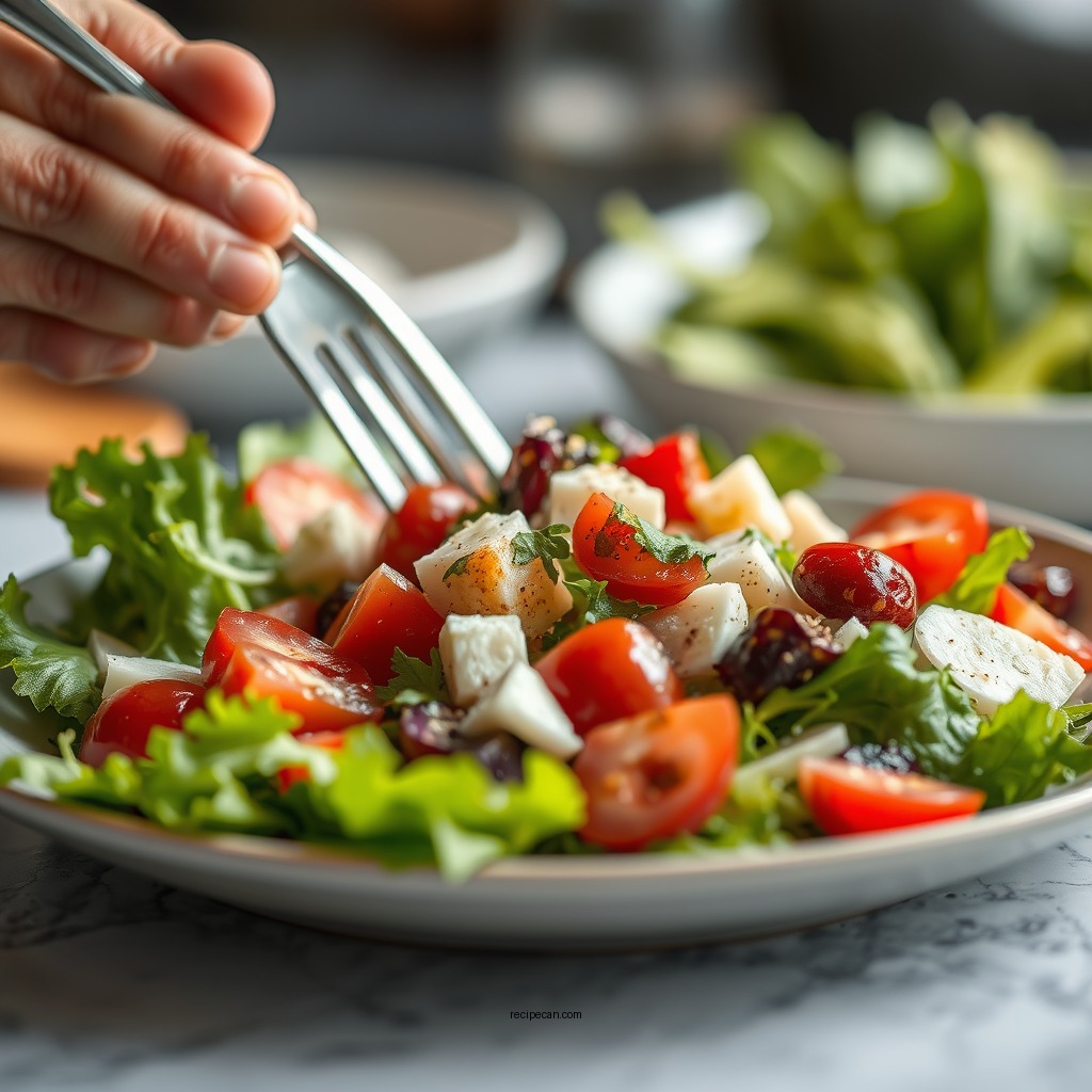 Assembling the Salad - valentine salad recipe