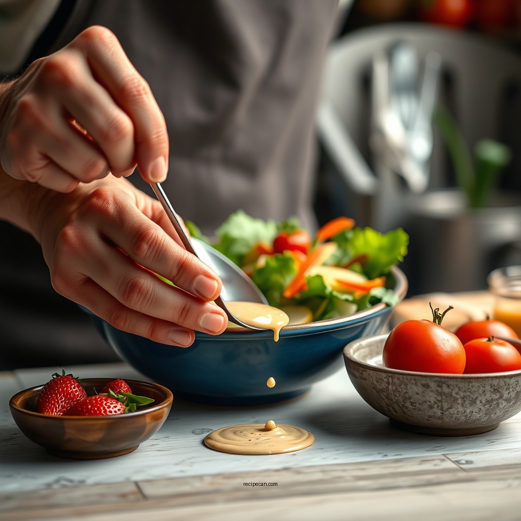 Preparing the Salad Dressing - valentine salad recipe