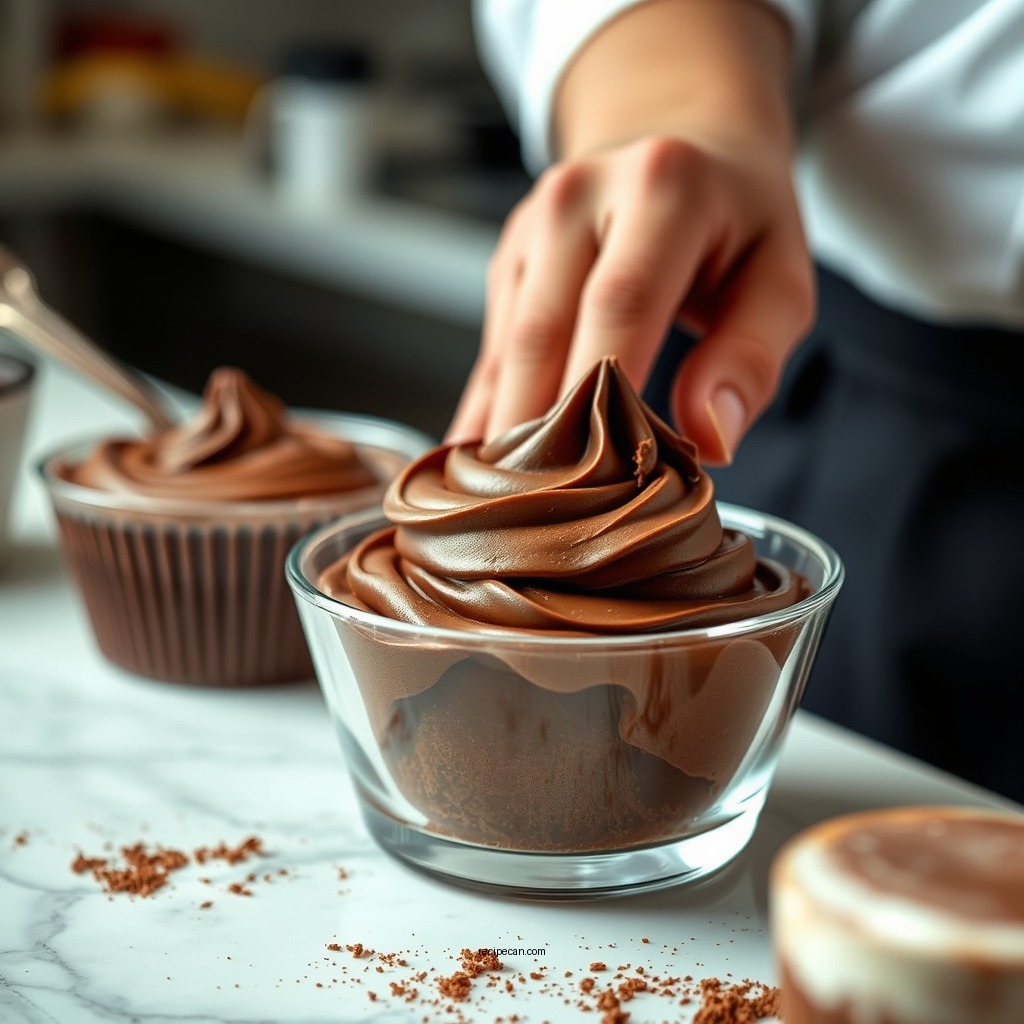 Preparing the Chocolate Base - vanilla chocolate mousse recipe