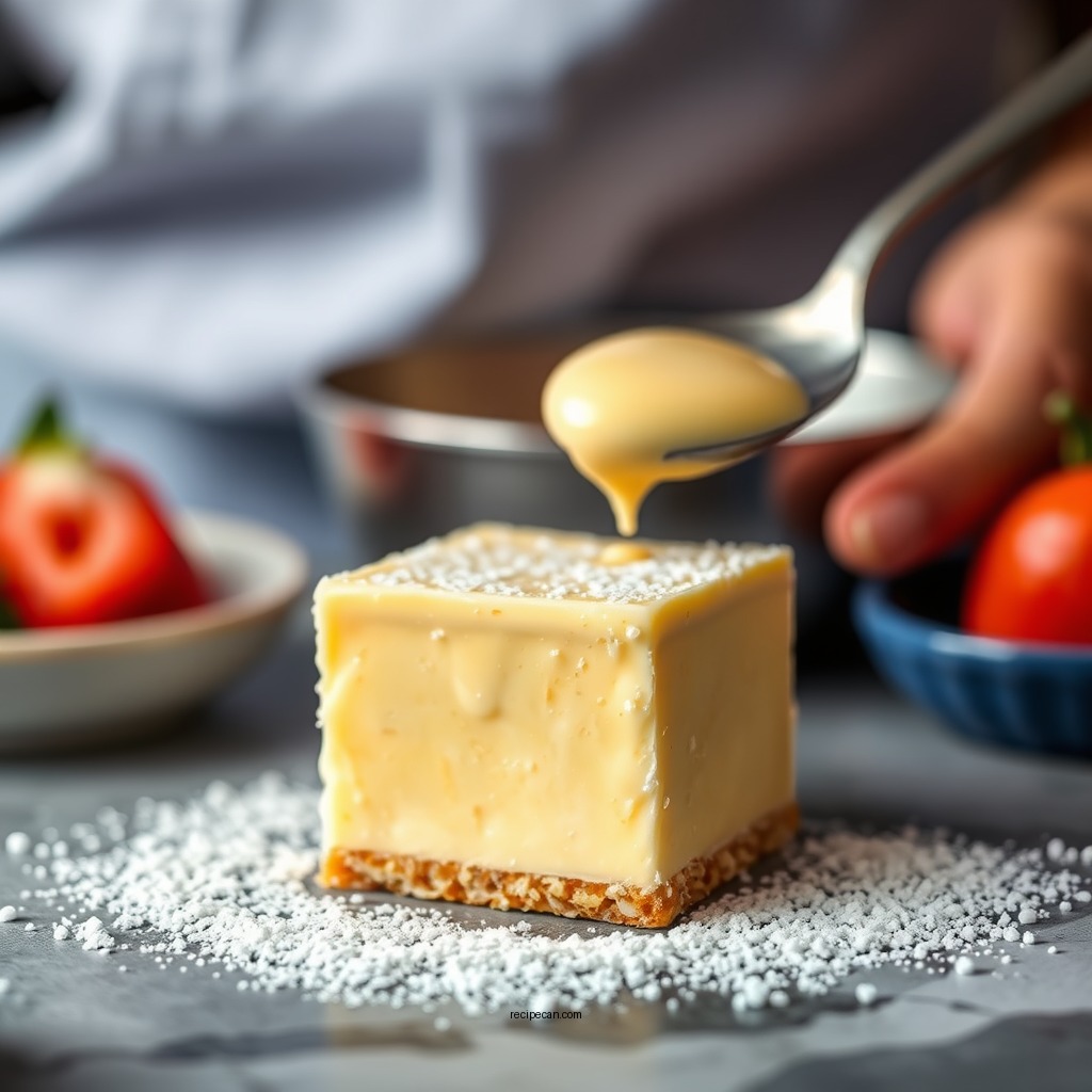 Making the Vanilla Custard - vanilla custard cream squares recipe