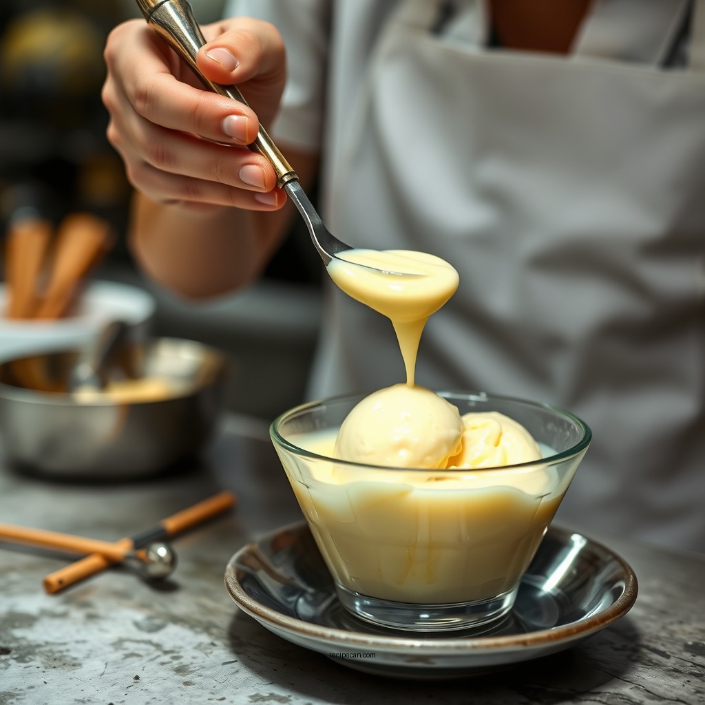 Preparing the Custard Base - vanilla custard ice cream recipe