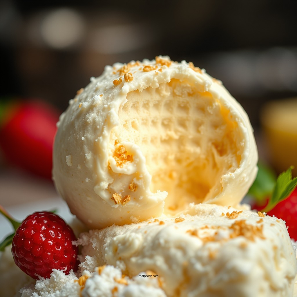 Churning the Ice Cream - vanilla ice cream ball recipe