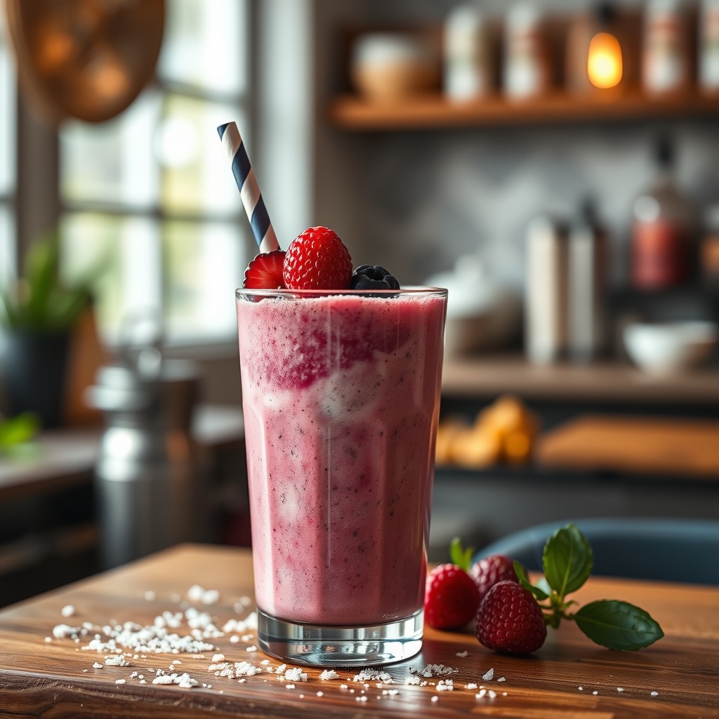 Berry Vanilla Protein Blast - vanilla protein powder smoothie recipes