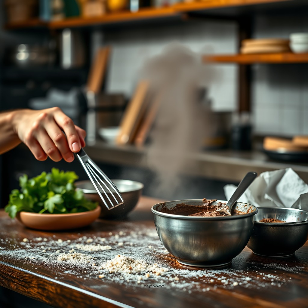 Preparing the Brownie Batter - veg chocolate brownie recipe