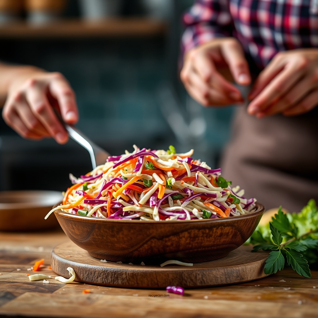 Colorful Rainbow Coleslaw - vegan coleslaw recipes