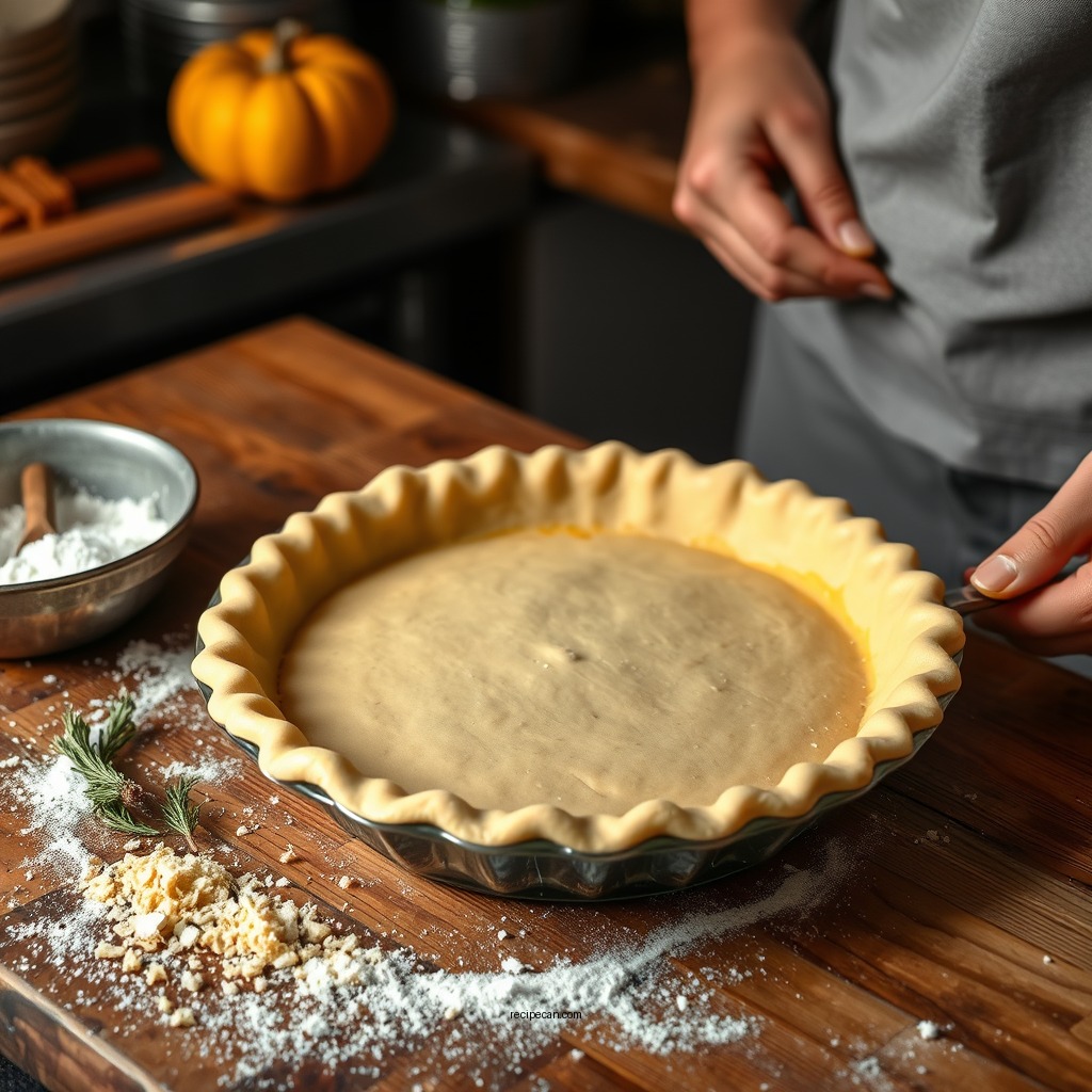 Preparing the Pie Crust - vegan pumpkin pie recipe