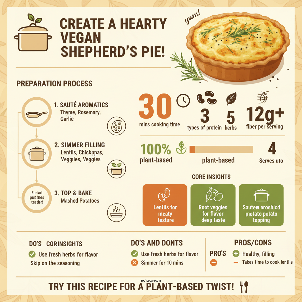 vegan shepherd's pie recipe - Data Infographic and Statistics