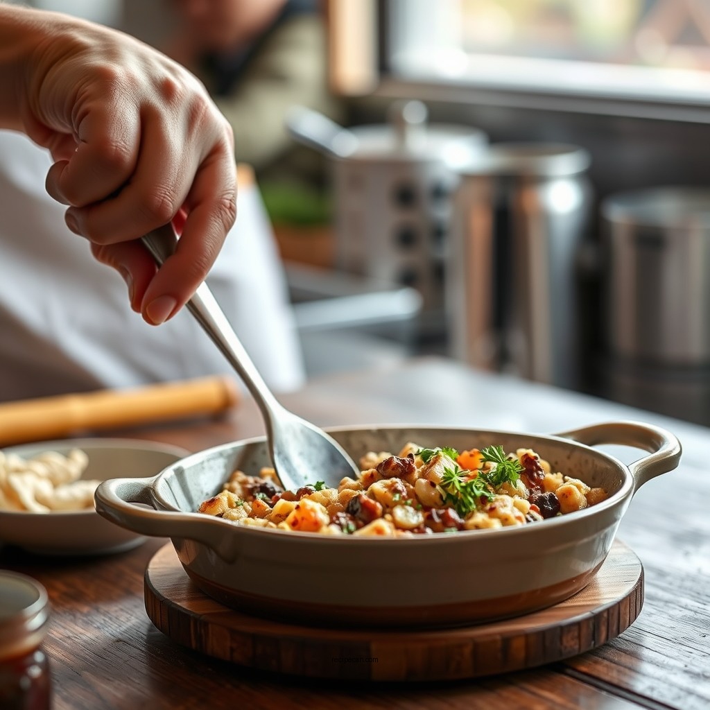 Preparing the Filling - vegan shepherd's pie recipe