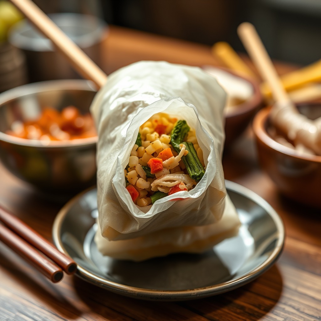 Preparing the Filling - vegetable egg roll recipe