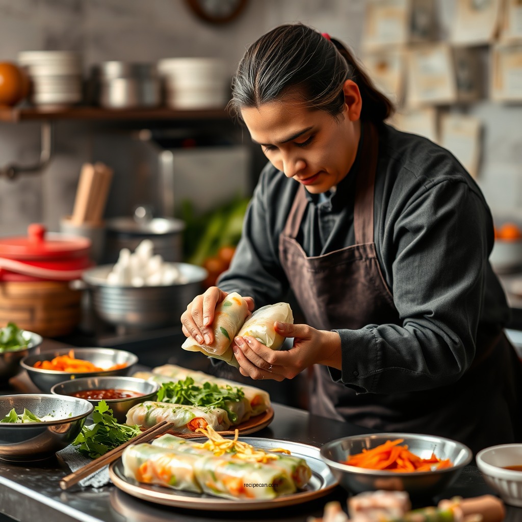 Preparing the Filling - vegetable spring rolls recipe