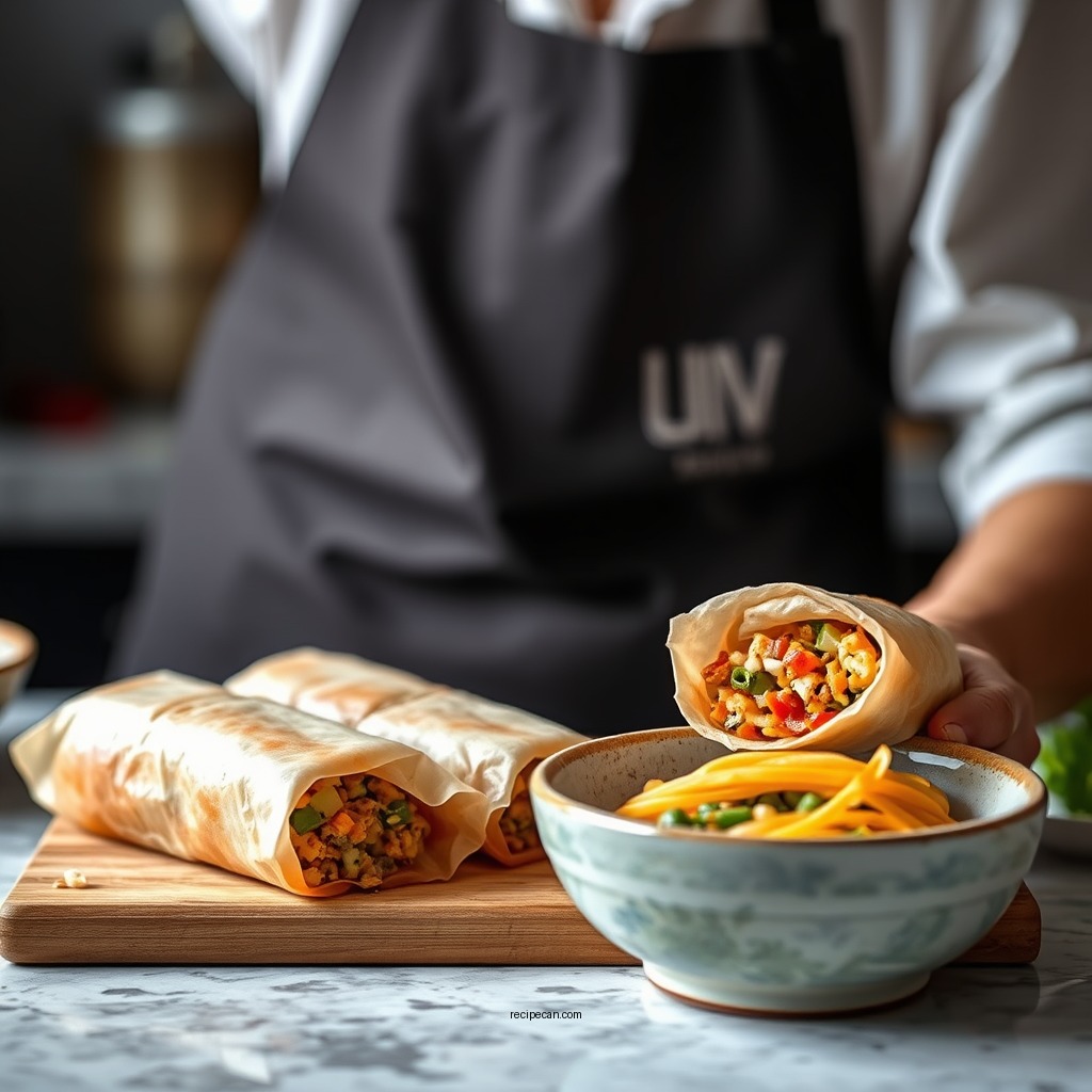 Preparing the Filling - veggie egg roll recipe