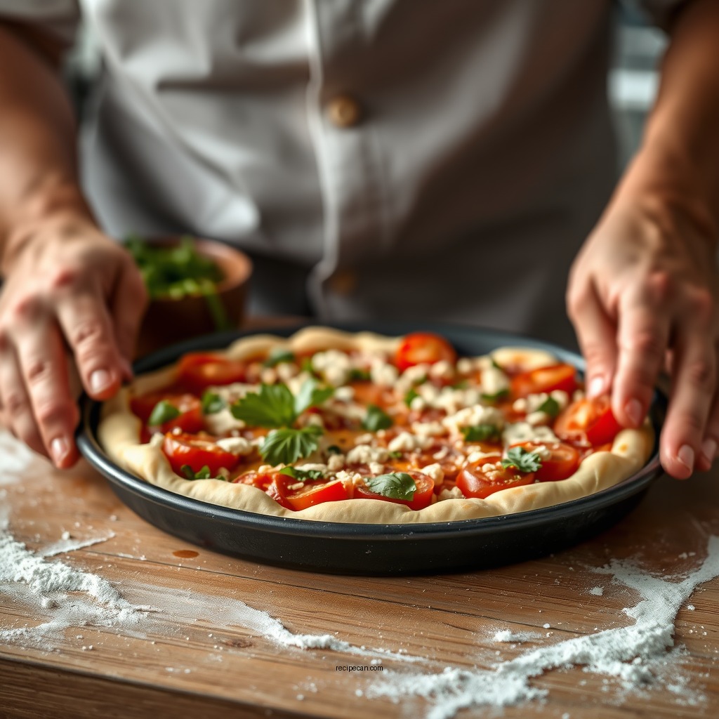 Preparing the Crescent Roll Base - veggie pizza recipe with crescent rolls